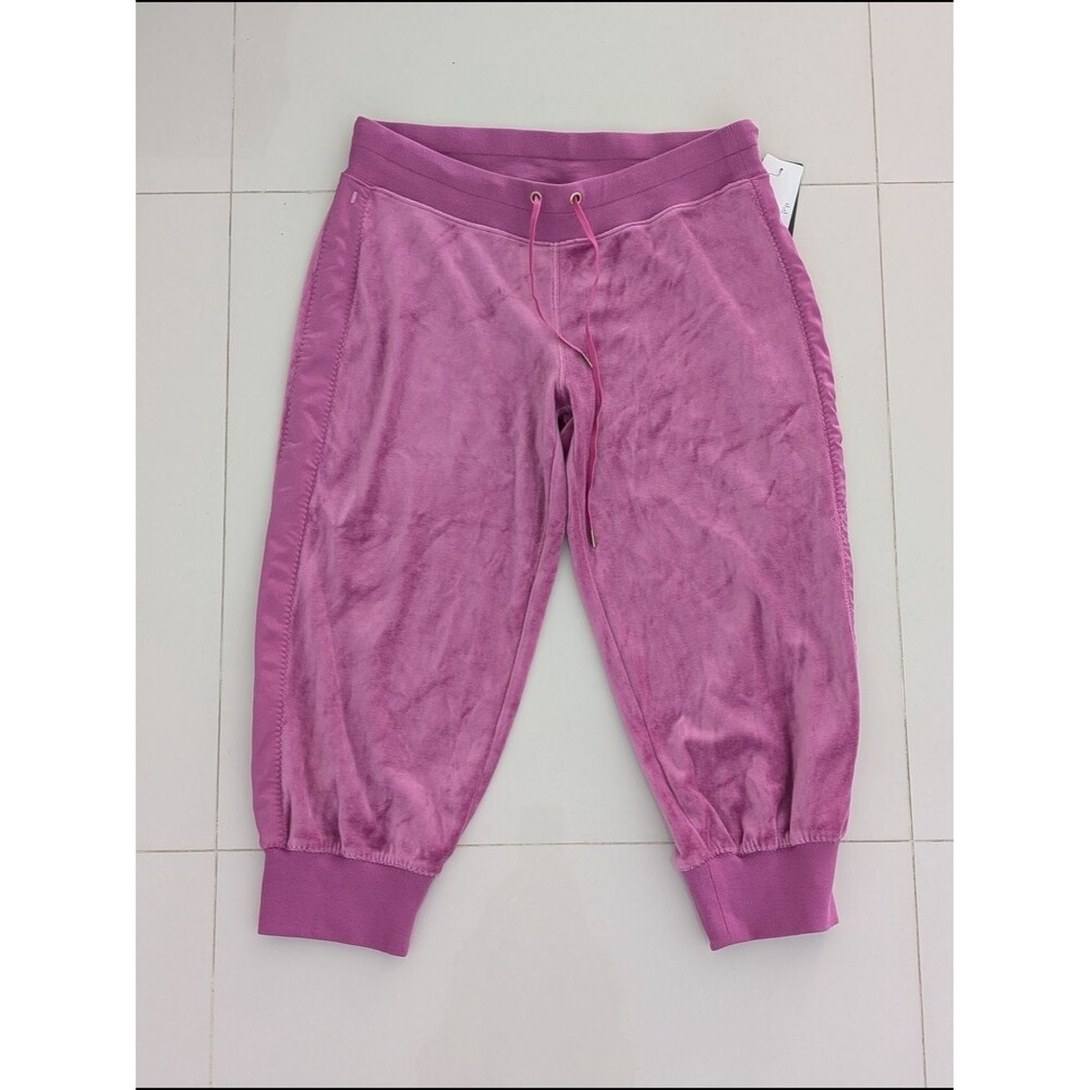 Victoria Secret VSX  Sport Capri Jogger Sweatpants Women's M Pink Velour Track